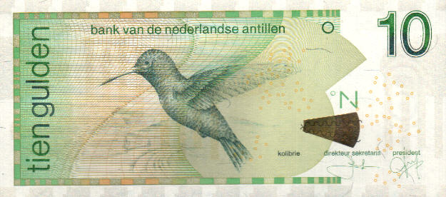 P28g Netherlands Antilles 10 Gulden Year 2014
